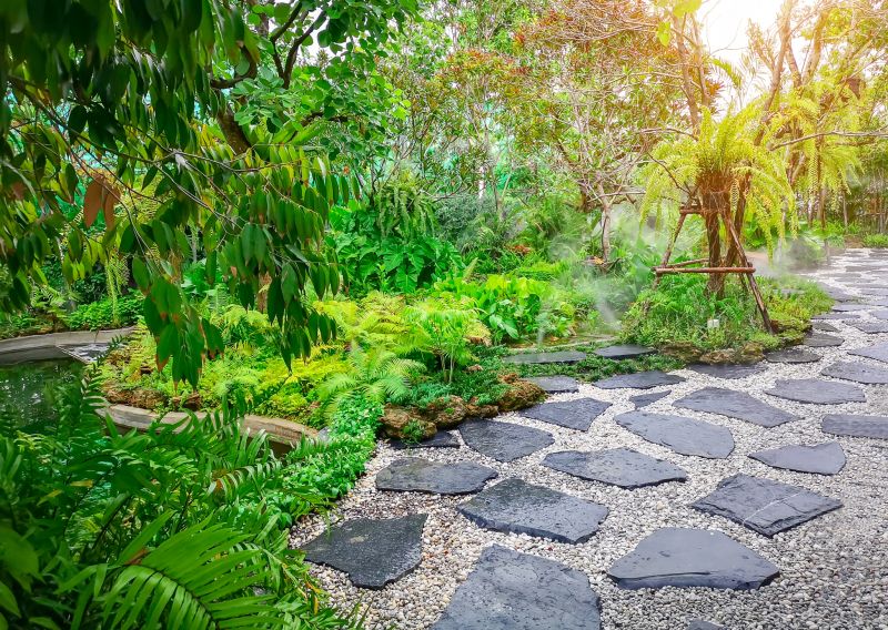 Walkway with Natural Stone Pavers